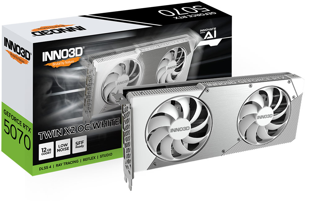 INNO3D RTX 5070 TWIN X2 OC WHITE 12GB GDDR7 GRAPHICS CARD