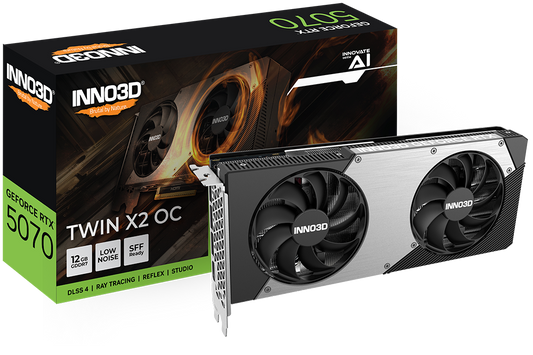 INNO3D GEFORCE RTX 5070 TWIN X2 OC 12GB GDDR7 GRAPHICS CARD-BLACK
