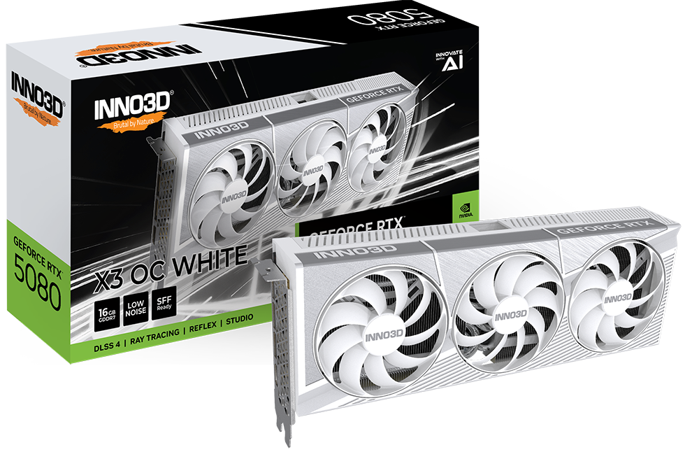 INNO3D RTX 5080 X3 OC WHITE 16GB GDDR7 GRAPHICS CARD
