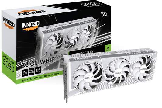 INNO3D RTX 5080 X3 OC WHITE 16GB GDDR7 GRAPHICS CARD