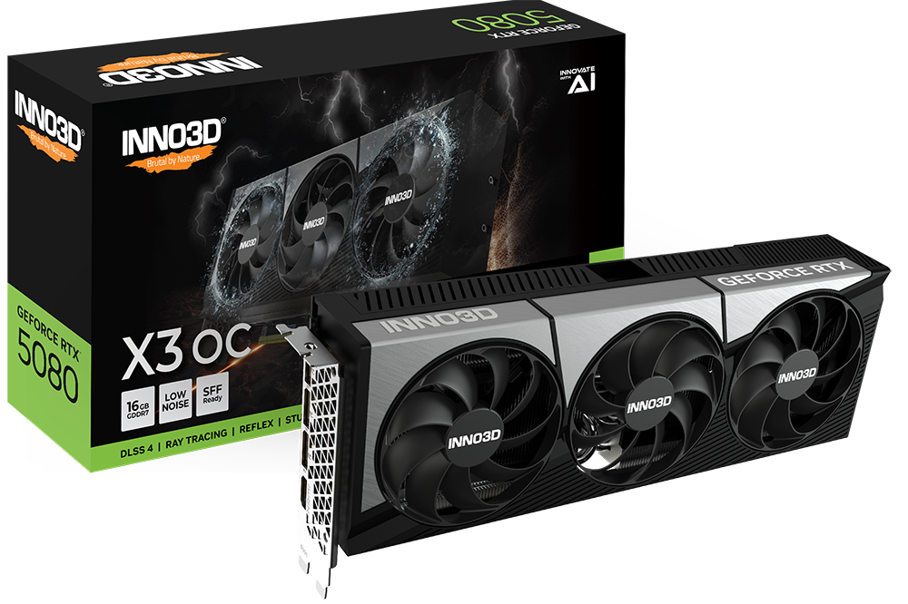 INNO3D RTX 5080 X3 OC 16GB GDDR7 GRAPHICS CARD (N50803-16D7X-17603930)