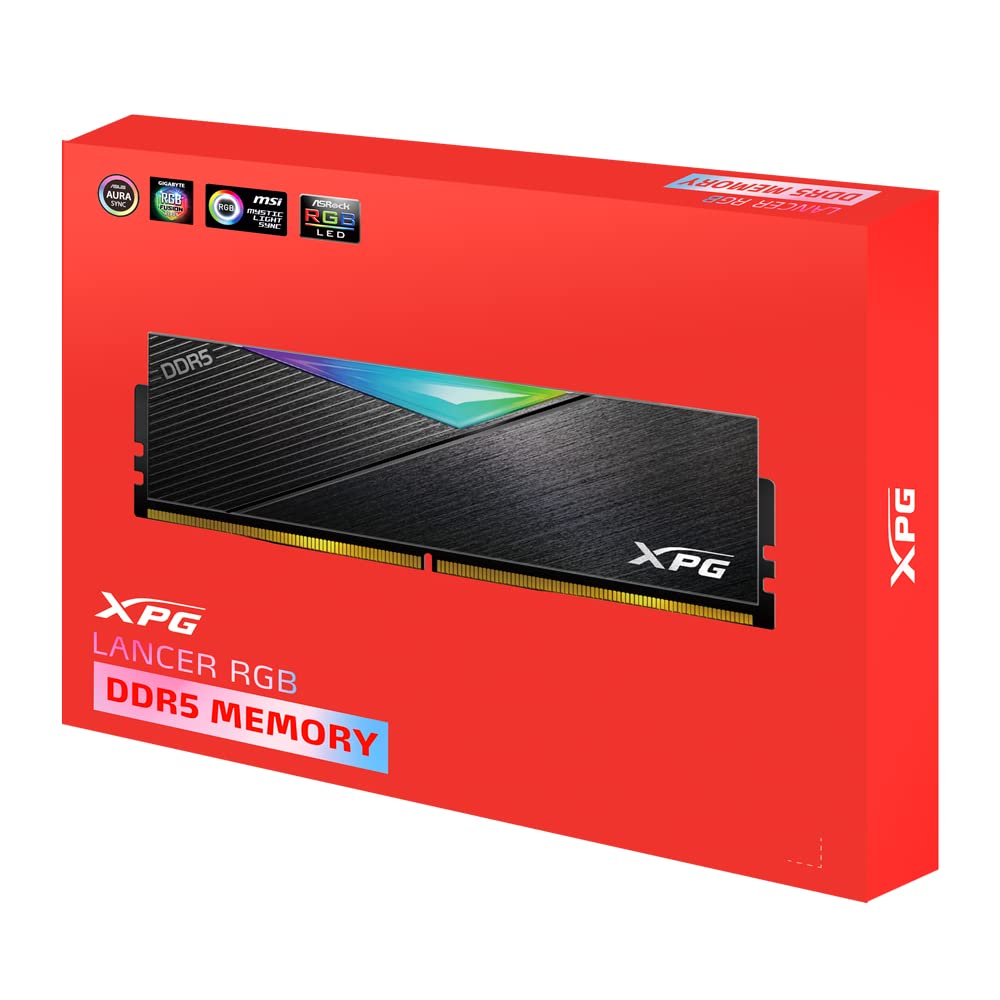 XPG 16GB*2 D5 5200MHZ LANCER RGB BLACK AX5U5200C3816G-DCLARBK