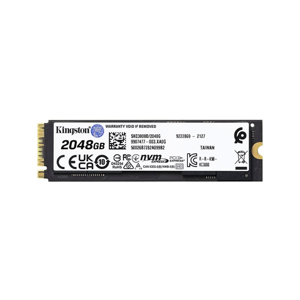 KINGSTON KC3000 PCIE 4.0 NVME M.2 SSD - HIGH-PERFORMANCE STORAGE FOR DESKTOP AND LAPTOP PCS -SKC3000D/2048G, 7,000MB/S READ, 7,000MB/S WRITE, BLACK