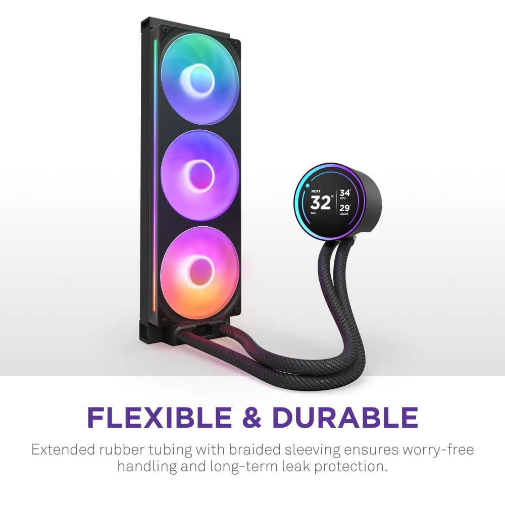 NZXT KRAKEN ELITE 360 RGB V2 - 360MM AIO LIQUID COOLER RGB CORE FAN - SINGLE FRAME (BLACK)- RL-KR36E-B2