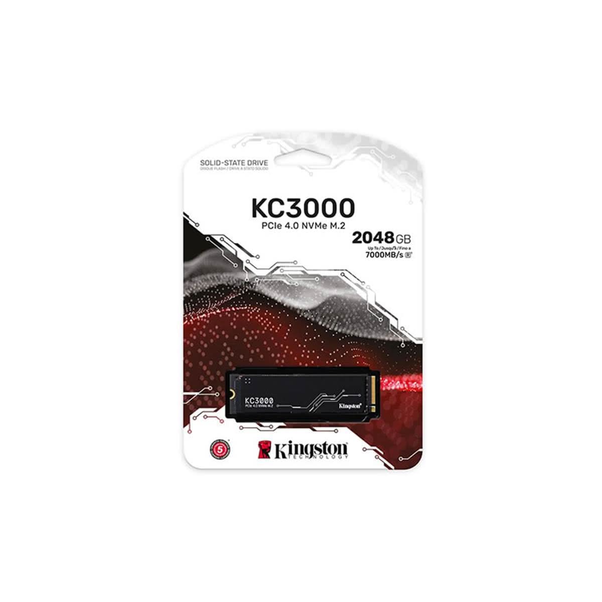 KINGSTON KC3000 PCIE 4.0 NVME M.2 SSD - HIGH-PERFORMANCE STORAGE FOR DESKTOP AND LAPTOP PCS -SKC3000D/2048G, 7,000MB/S READ, 7,000MB/S WRITE, BLACK