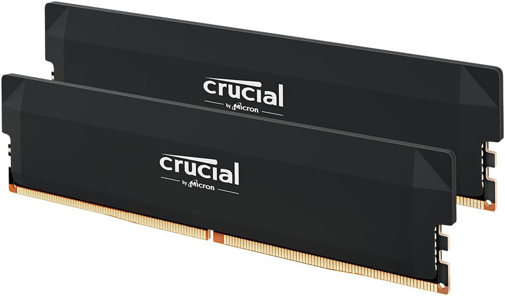 CRUCIAL PRO 64GB (2X32GB) DDR5-6400 UDIMM CL40 BLACK CP2K32G64C40U5B
