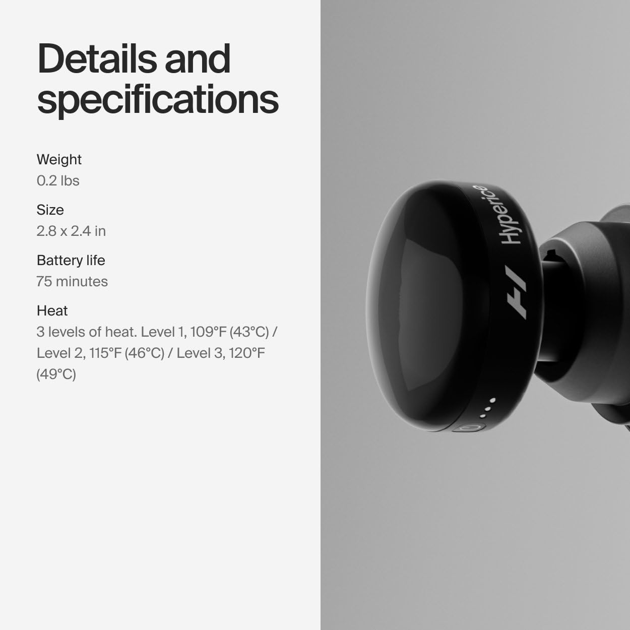 HYPERICE HEATED HYPERVOLT HEAD ATTACHMENT