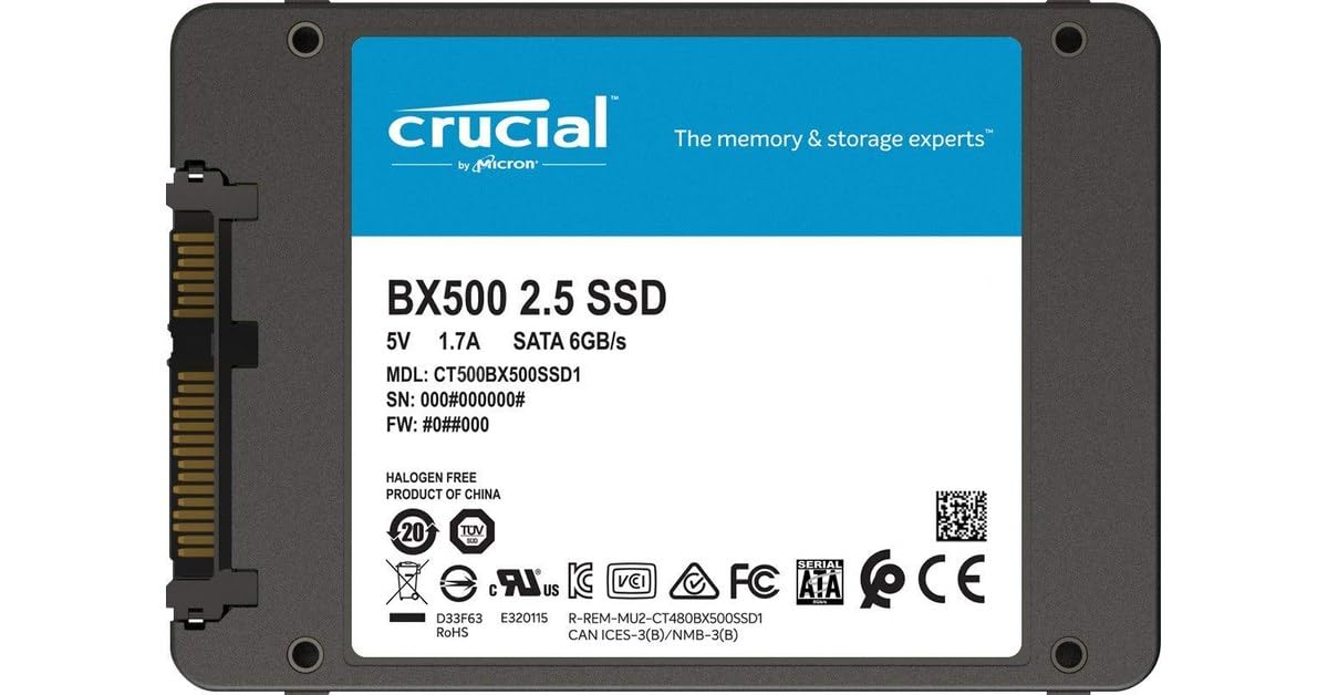 CRUCIAL BX500 500GB SATA 2.5-INCH SSD CT500BX500SSD1