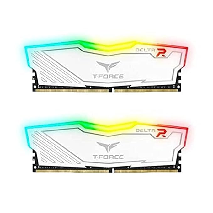 TEAMGROUP T-FORCE DELTA RGB 16GB (8GBX2) DDR4 3200MHZ DESKTOP RAM (WHITE) TF4D416G3200HC16FDC01