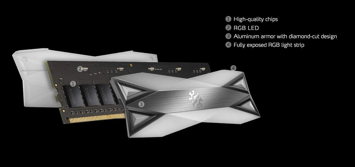 ADATA MEMORY AX4U32008G16A-DT60 - 8GB X 2 3200 MHZ D60 RAM