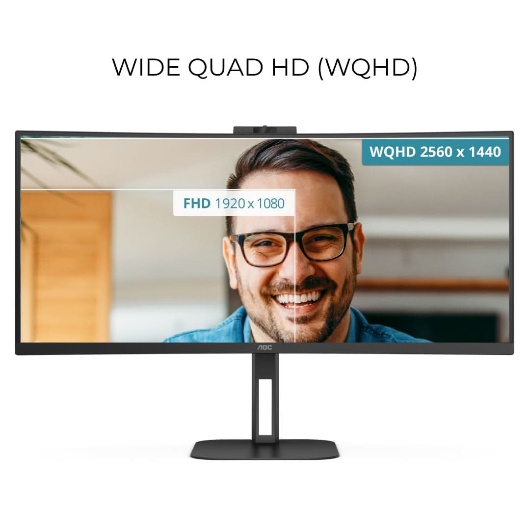 AOC CU34V5CW/BK 34inch Curved Ultra Wide WQHD Monitor