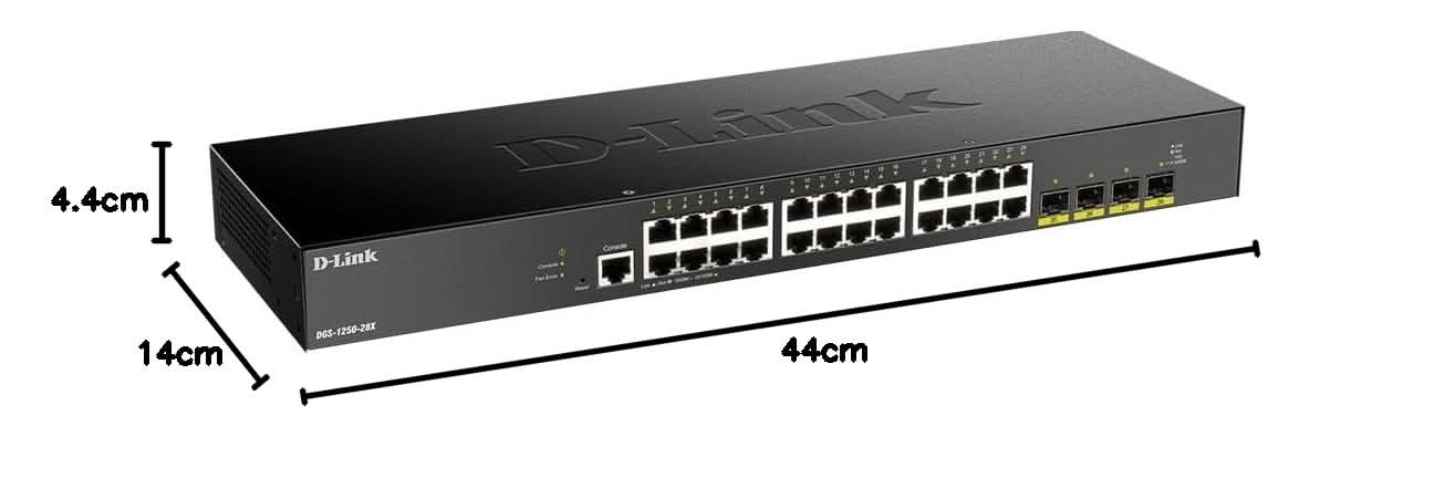 DLINK DGS-1250-28X 28 PORT SMART MANAGED GIGABIT LAYER 2 SWITCH WITH 4 PORTS 10G SFP+ PORTS