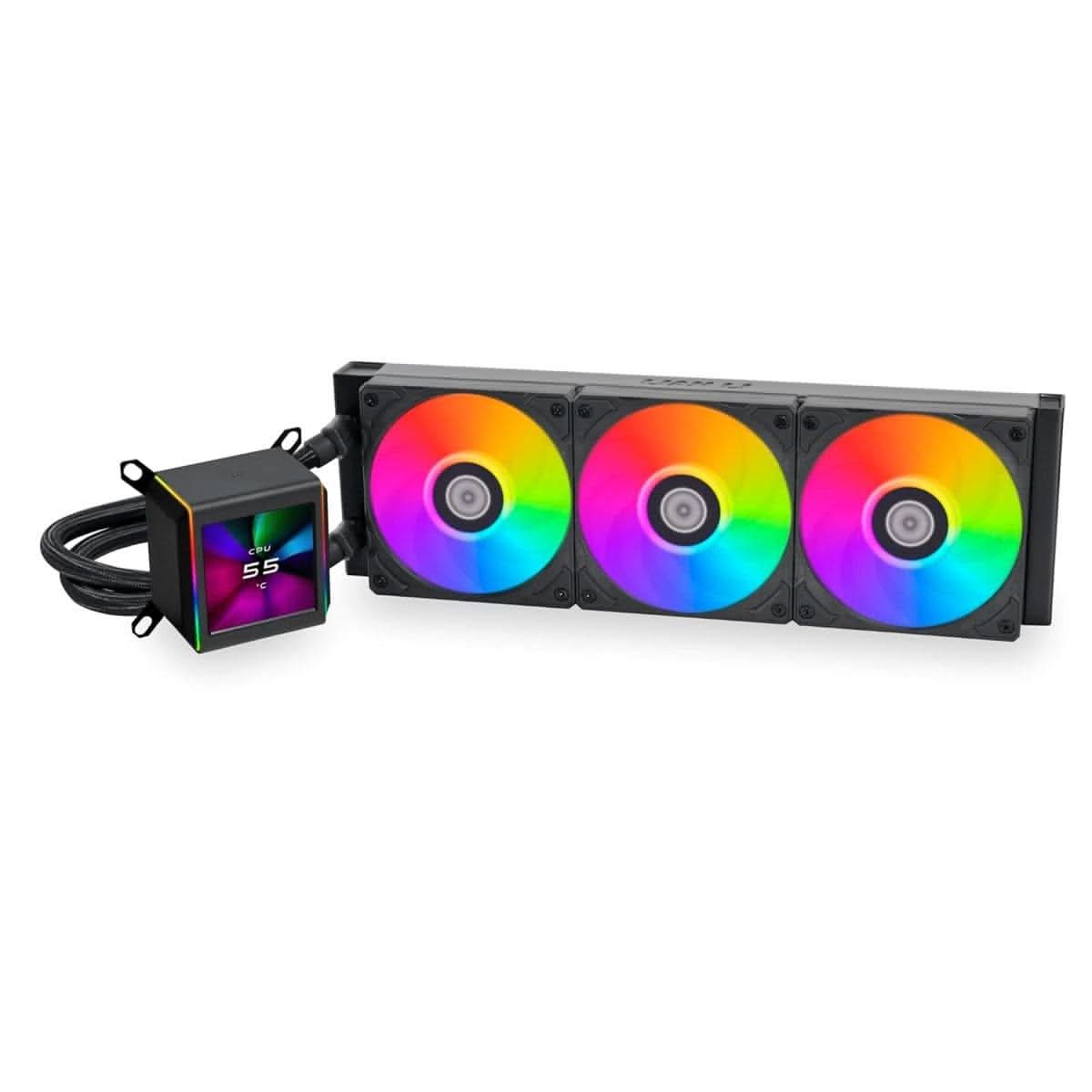 LIAN LI GALAHAD II LCD CPU LIQUID COOLER - BLACK, 360MM, ARGB FAN G89.GA2ALCD36B.IN