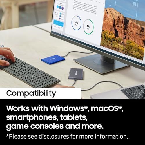 SAMSUNG T7 2TB UP TO 1,050MB/S USB 3.2 GEN 2 MU-PC2T0T/WW SSD