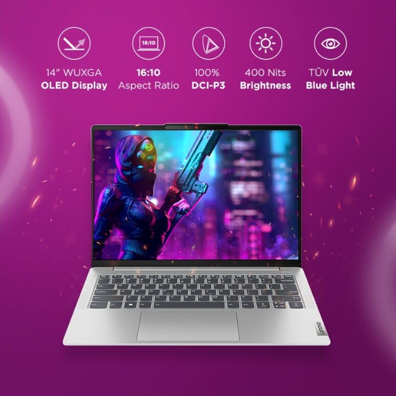 LENOVO IDEAPAD SLIM 5 13TH GEN INTEL CORE I5 13420H 14 INCH (35.5CM) WUXGA OLED 400NITS LAPTOP (16GB/512GB SSD/WIN 11/OFFICE 2021/BACKLIT KB/FHD CAMERA/ALEXA/3 MONTH GAME PASS/GREY/1.46KG), 82XD005RIN