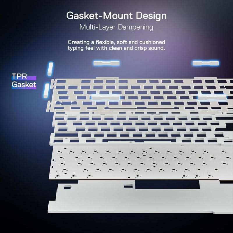 Redragon Ucal Pro K673 Pro 75% Mechanical Keyboard White and Black (Linear Red Switch)