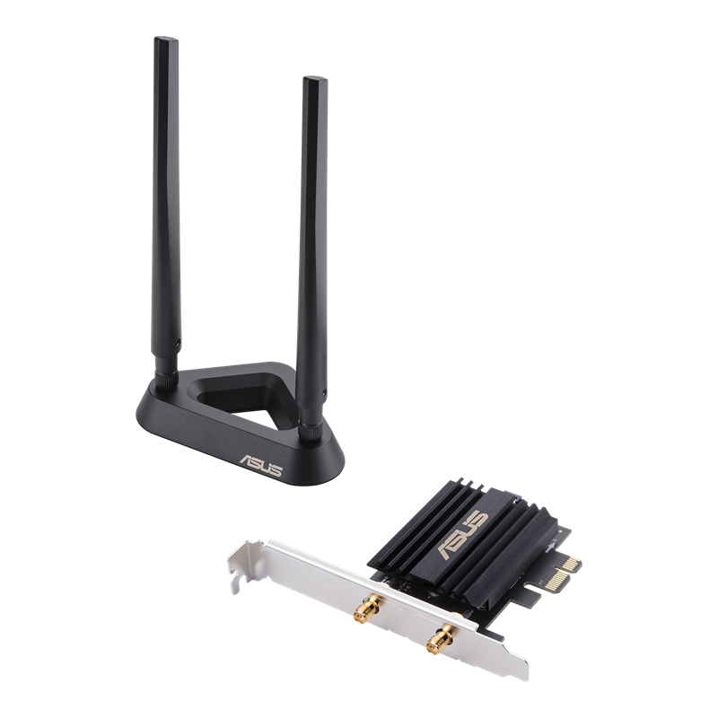ASUS PCE-AX58BT AX3000 Dual Band WiFi 6 PCIe Adapter, Bluetooth 5.0, 2402Mbps, 574Mbps