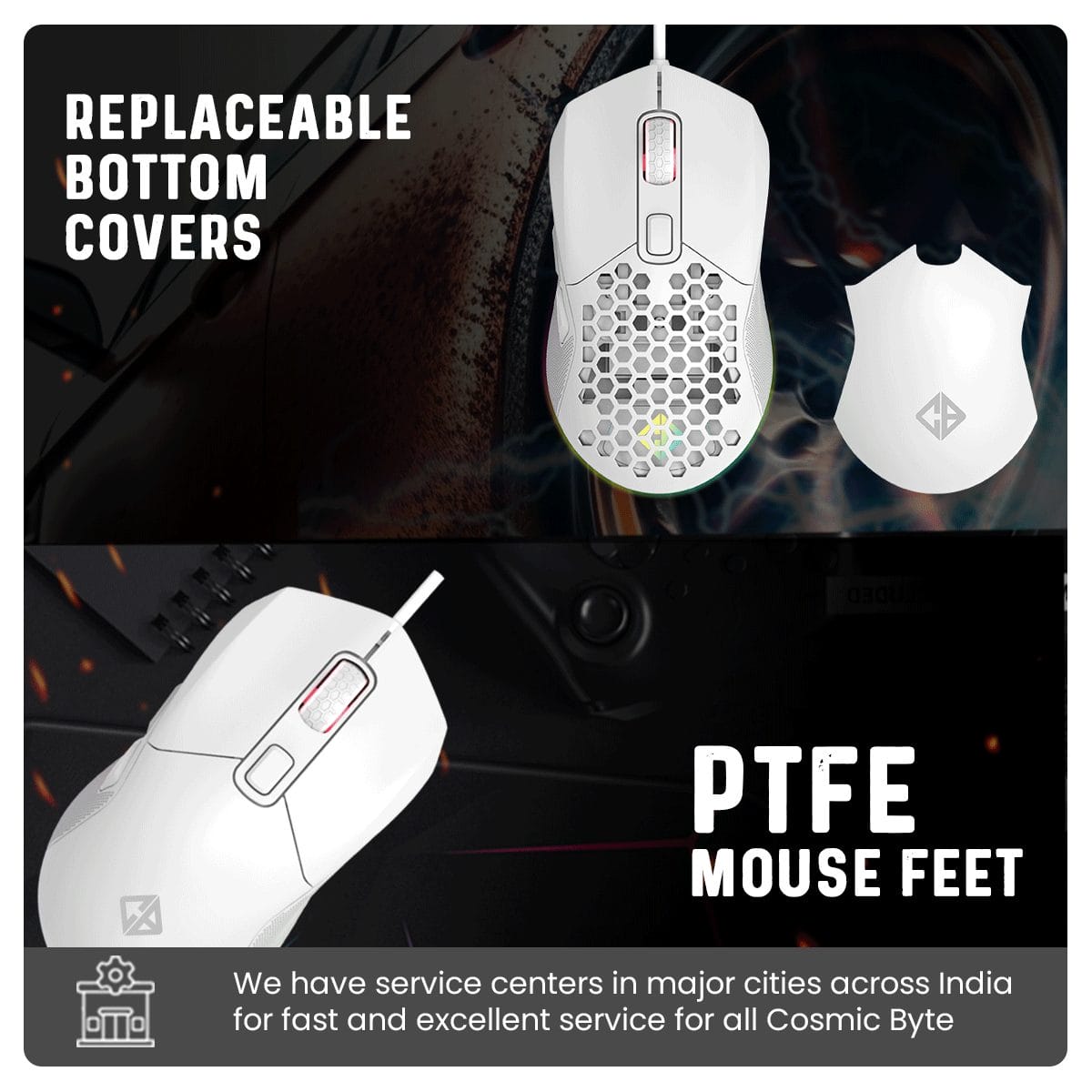 COSMIC BYTE FIRESTORM RGB (WHITE) GAMING MOUSE