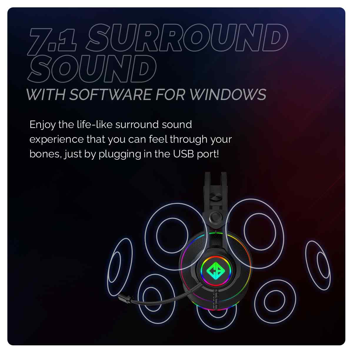 COSMIC BYTE PROTEUS RGB (BLACK) GAMING HEADPHONE