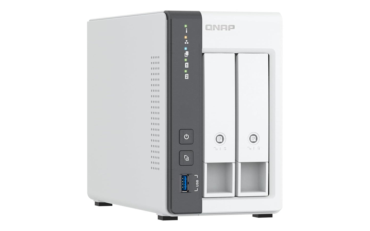 QNAP TS-216G 2-BAY NAS, QUAD-CORE CPU, 2.5GBE, 4GB RAM, BLACK, RACK MOUNT, COMPATIBLE WITH HARD DRIVE, DISK DRIVE