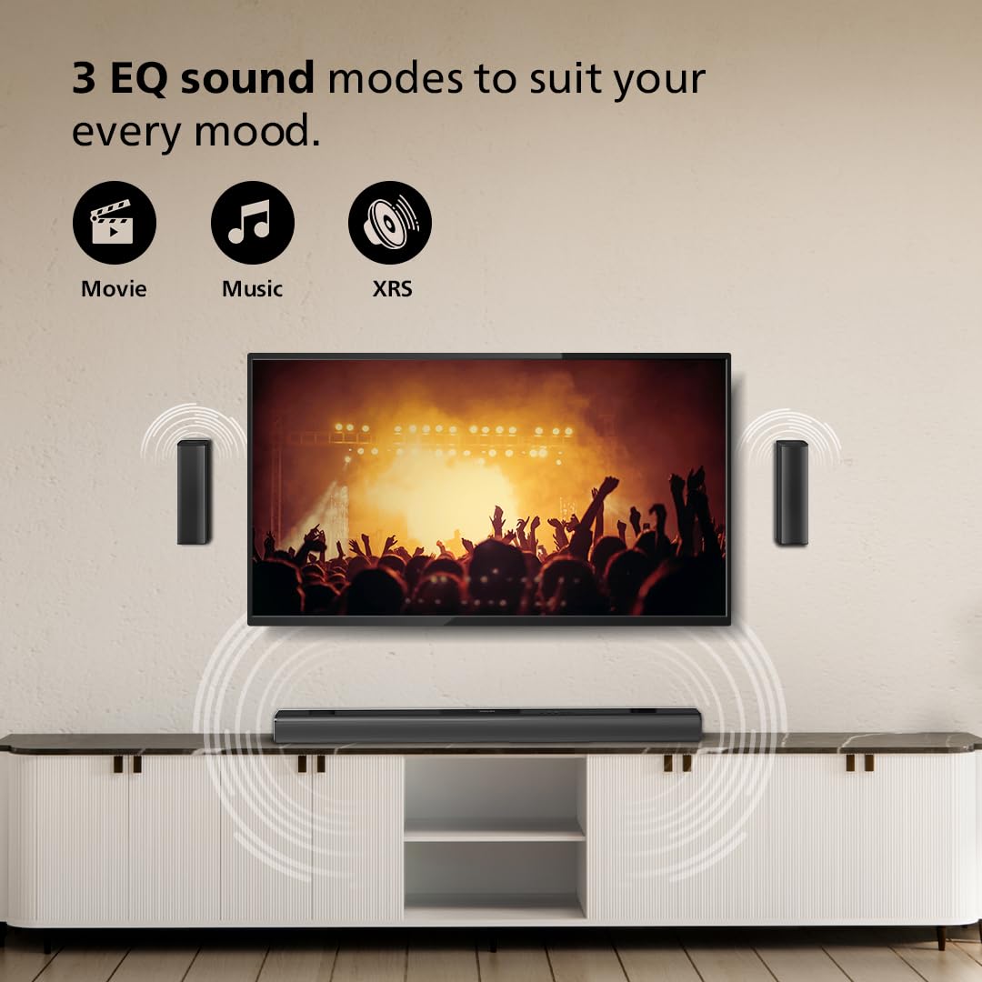 PHILIPS TAB4518 SOUNDBAR: 5.1 CH 240W WIRELESS SUBWOOFER & 2 REAR SATELLITE SPEAKERS, HDMI ARC, BLUETOOTH BASS BOOST, EASY SETUP