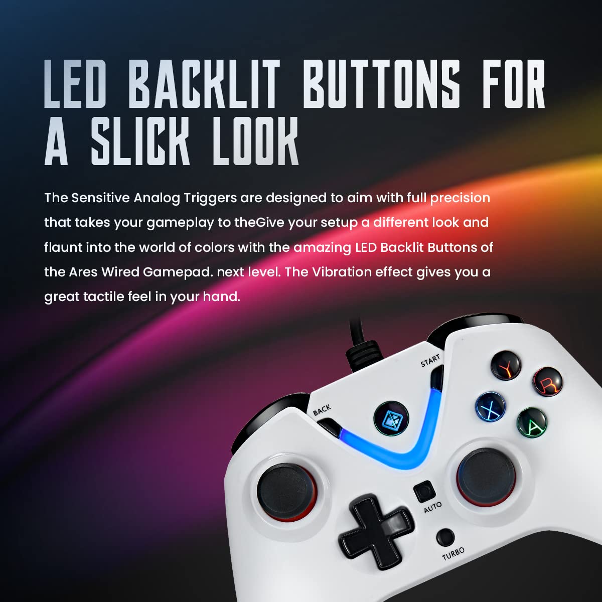 COSMIC BYTE ARES WIRED (WHITE) GAMEPAD