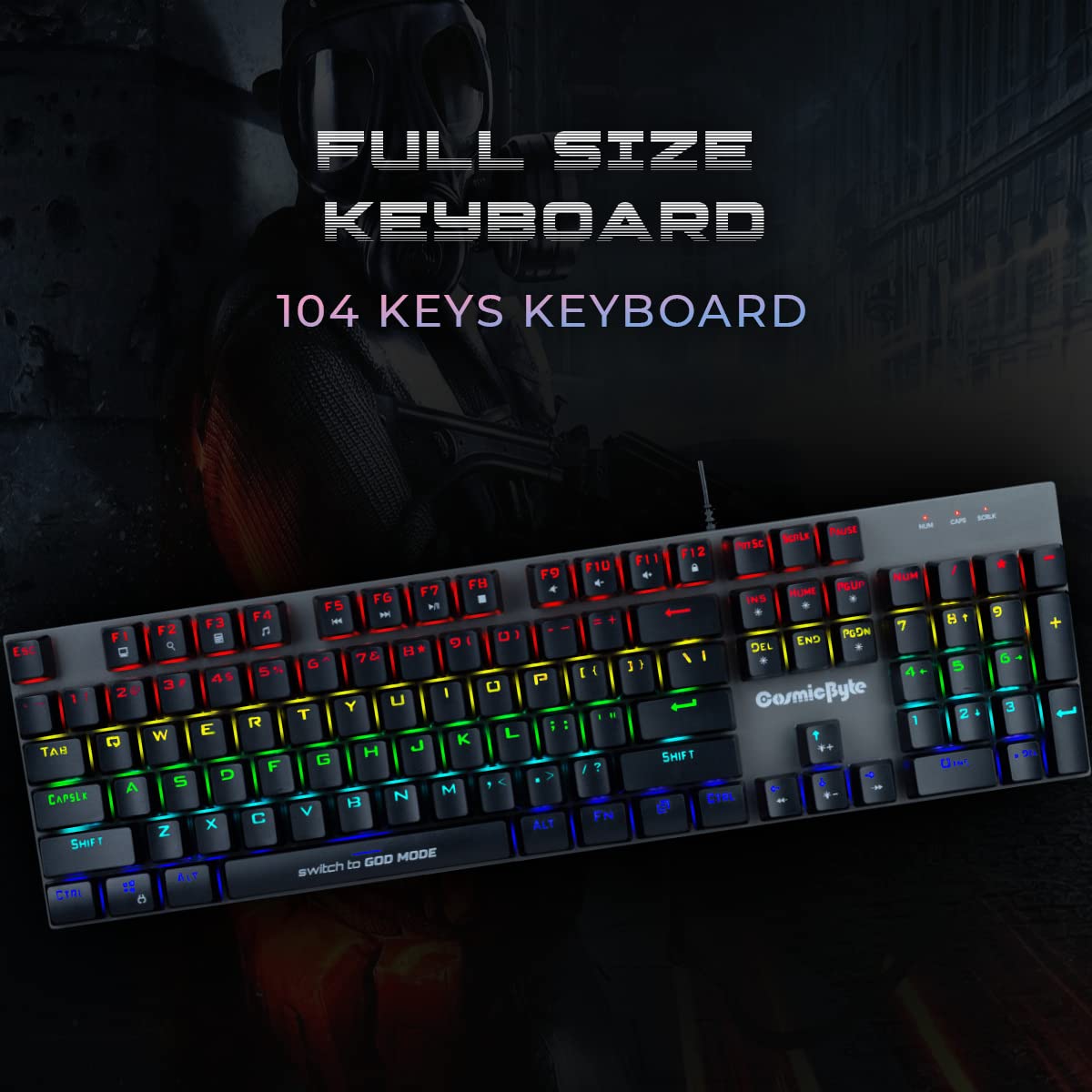 COSMIC BYTE CB-GK-28 VANTH (BLACK/GREY) GAMING KEYBOARD RED SWITCH