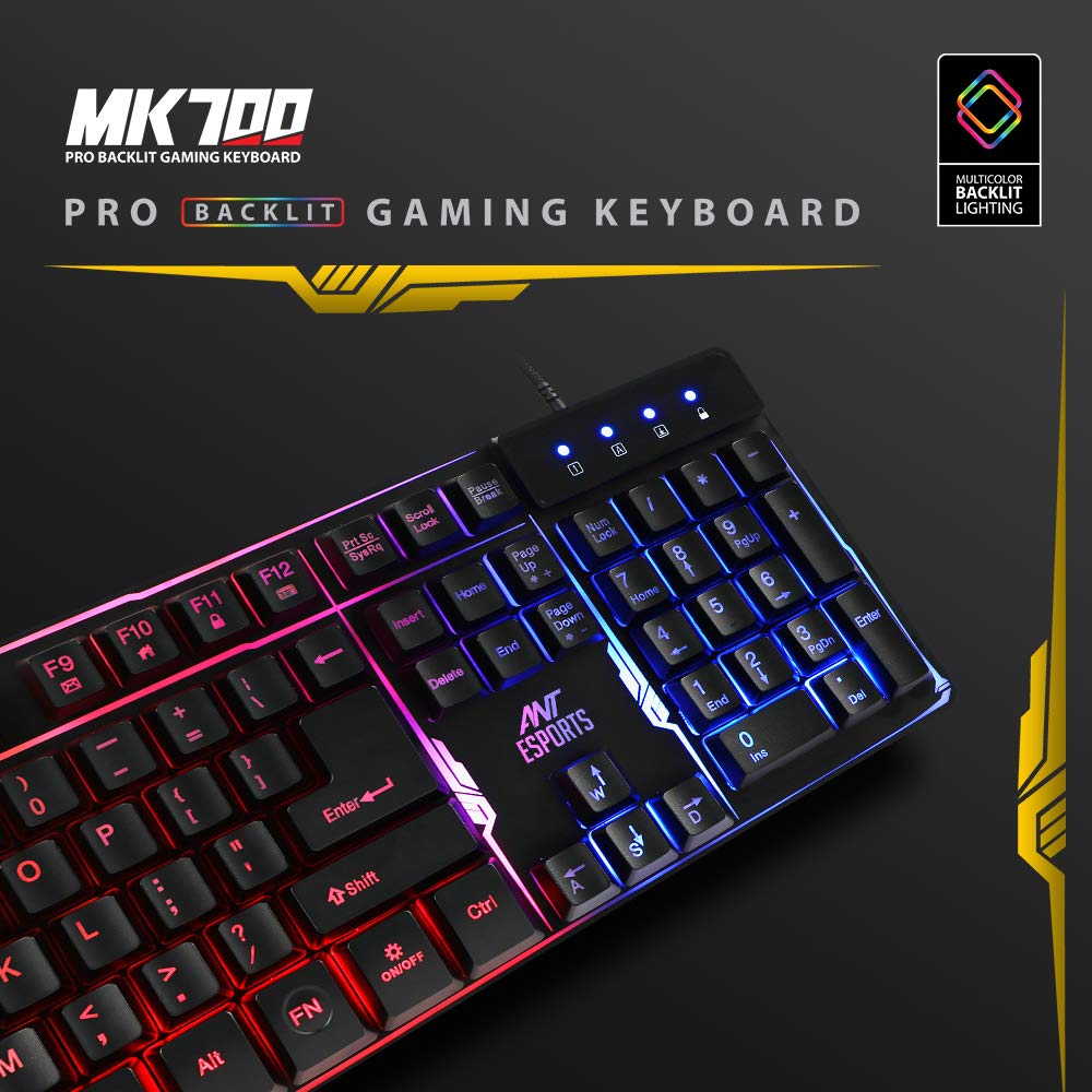 ANT ESPORTS MK700 PRO BACKLIT RAINBOW COLOR GAMING KEYBOARD