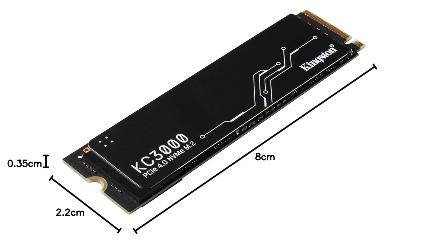 KINGSTON KC3000 PCIE 4.0 NVME M.2 SSD - HIGH-PERFORMANCE STORAGE FOR DESKTOP AND LAPTOP PCS -SKC3000D/2048G, 7,000MB/S READ, 7,000MB/S WRITE, BLACK