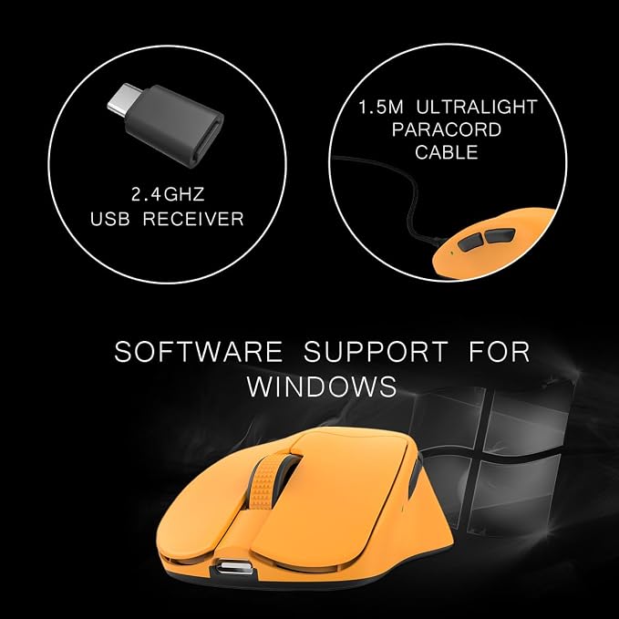 Cosmic Byte Ignis Wireless Tri-Mode Gaming Mouse CB Amber