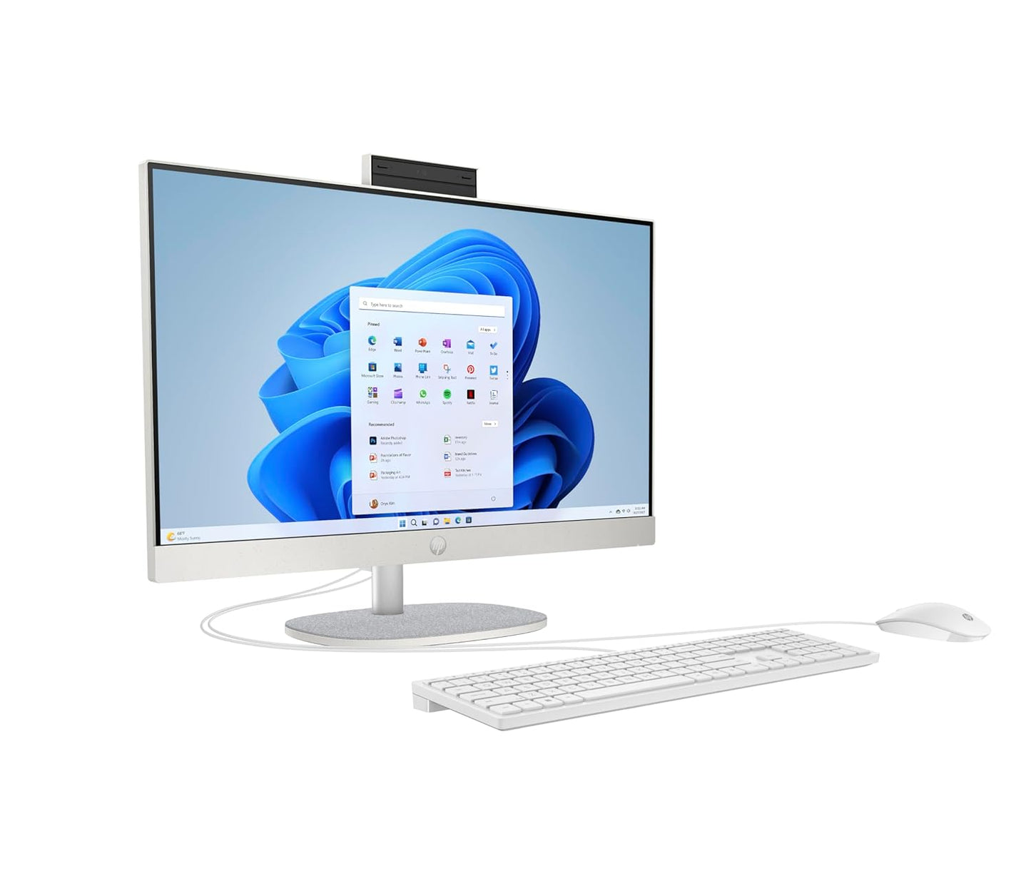 HP ALL-IN-ONE 24, 13TH GEN INTEL CORE I5-1335U,23.8INCH(60.5 CM),FHD,ANTI-GLARE,8 GB DDR4,512GB M.2 SSD, 510SP WHITE WIREESS KEYBOARD AND MOUSE COMBO,WINDOWS 11,SHELL WHITE,5.27KG,24-CR0051IN