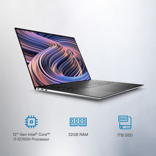 DELL NEW XPS 9520 THIN& LIGHT LAPTOP, INTEL I7-12700H, 32GB, 1TB SSD, NVIDIA RTX 3050 TI (4GB GDDR6), 15.6" UHD+ AR INFINITYEDGE TOUCH 500 NITS, BACKLIT KB, PLATINUM SILVER, 2.01KGS (D560071WIN9S)