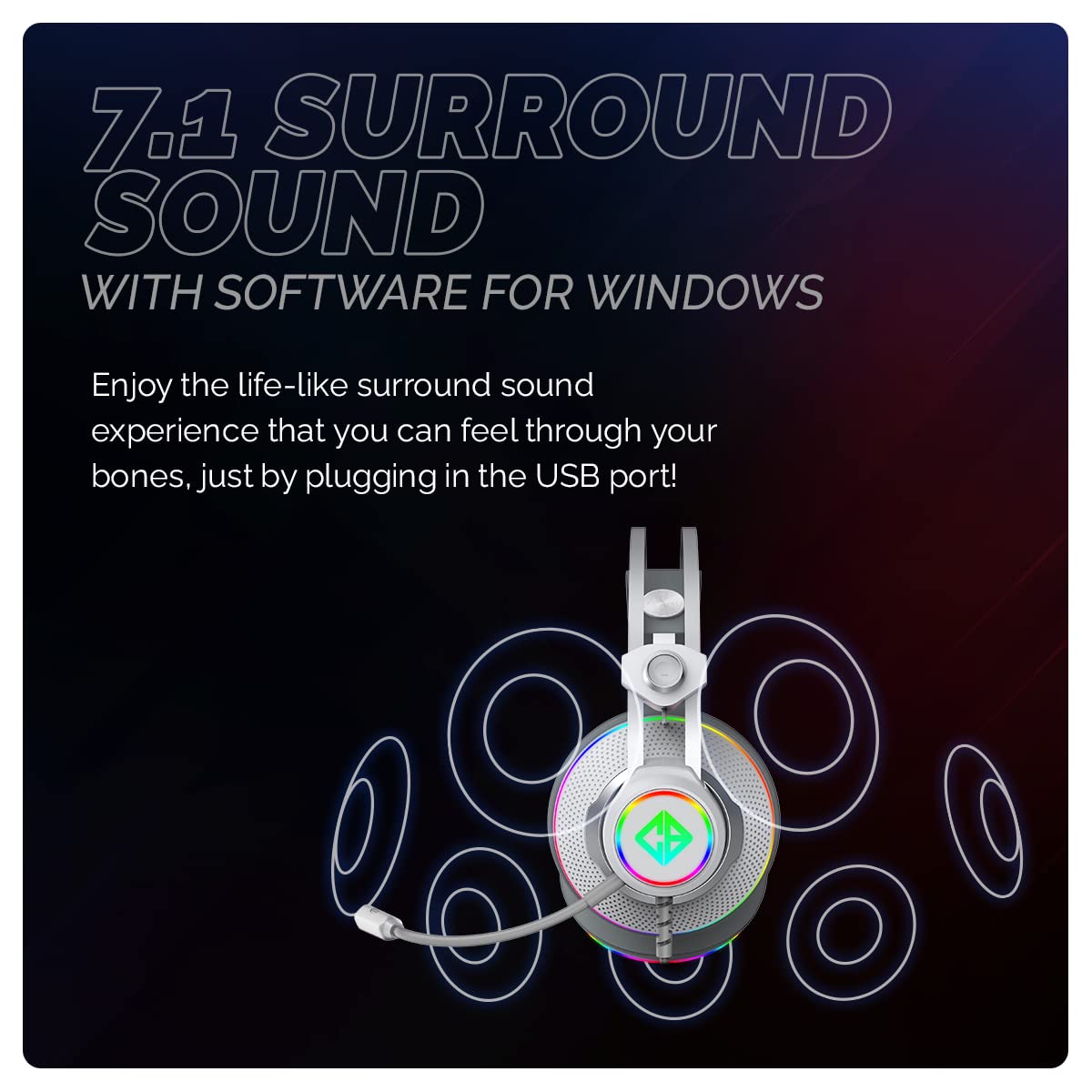 COSMIC BYTE PROTEUS RGB (WHITE) GAMING HEADPHONE