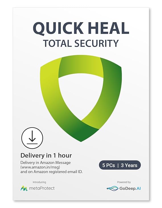 QUICK HEAL TOTAL SECURITY STANDARD 5 USERS 3 YEARS 2HRS EMAIL DELIVERY