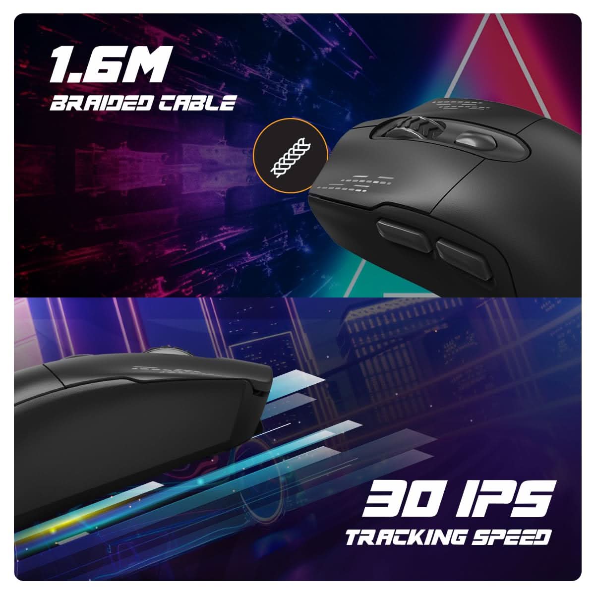 COSMIC BYTE RAPTOR DUAL MODE RGB MOUSE (BLACK)