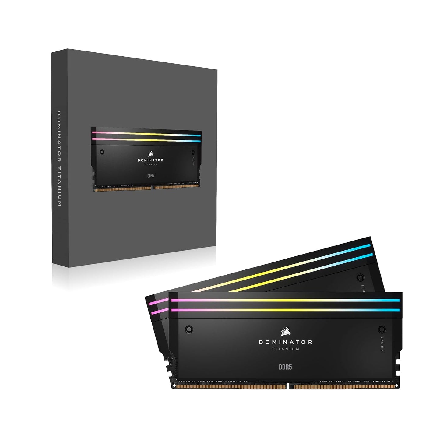 CORSAIR MEMORY CMP96GX5M2B6600C32- DOMINATOR TITANIUM RGB 96GB (2X48GB) DDR5 CL32 INTEL XMP MEMORY KIT BLACK