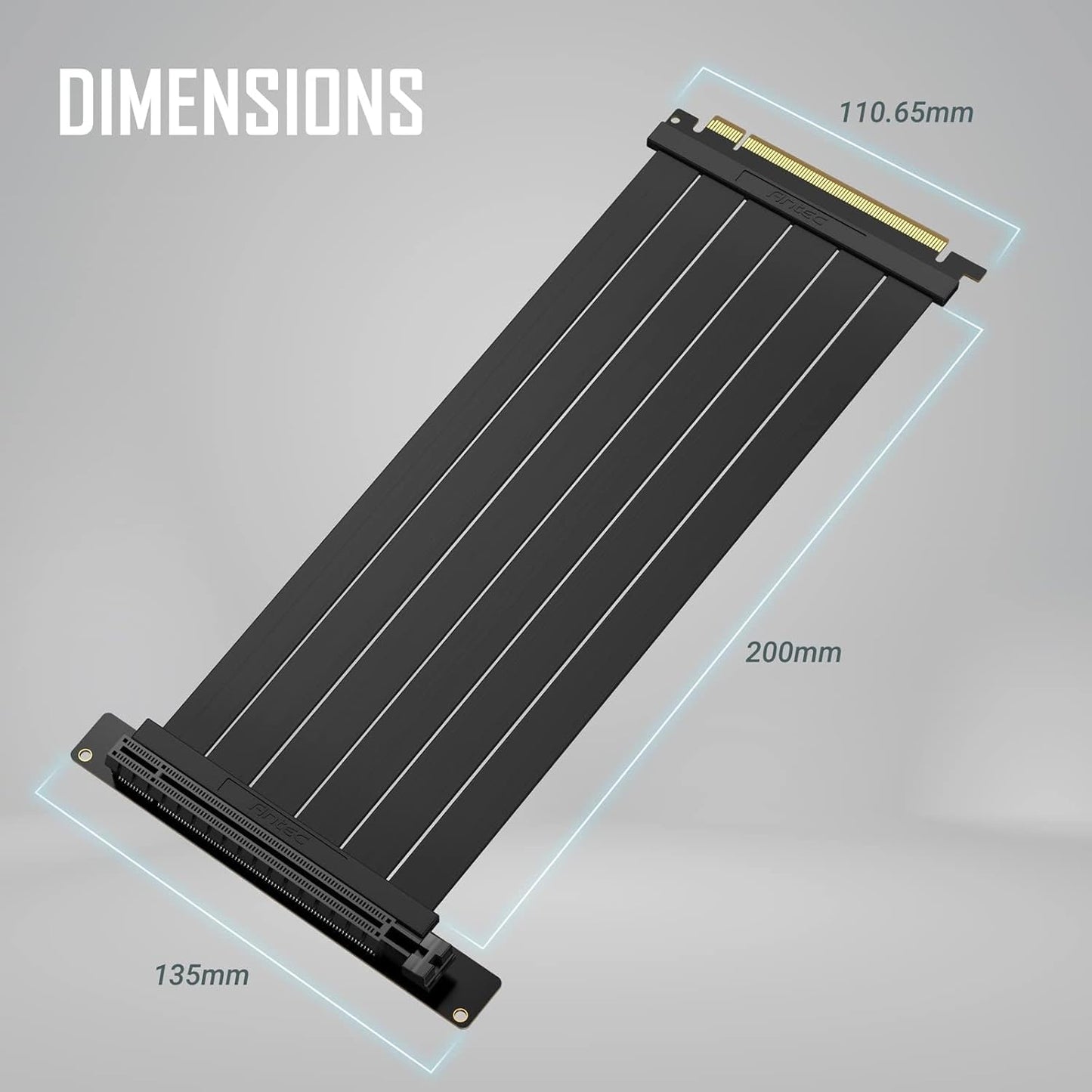 ANTEC AT-RCVB-BK200-PCIE4 200MM RISER CABLE (BLACK)