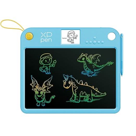 XP Pen Doodle Learning Board, 13.3 Inch LCD Writing Tablet for Kids, Educational Drawing Pad, Blue