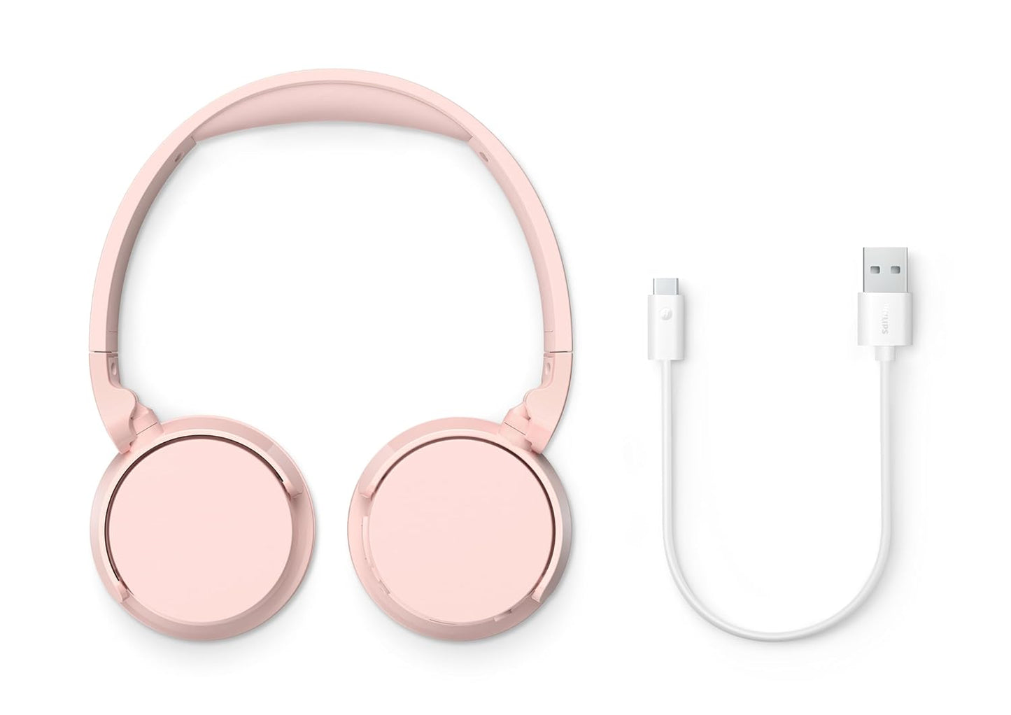 PHILIPS AUDIO TAH4209PK BLUETOOTH HEADPHONE WITH LIGHTWEIGHT AND FOLDABLE DESIGN, 32MM NEODYNAMIC DRIVERS, 55H PLAYTIME, USB TYPE-C FAST CHARGING, BUILT-IN MIC FOR SMARTPHONES, LAPTOP (PINK)