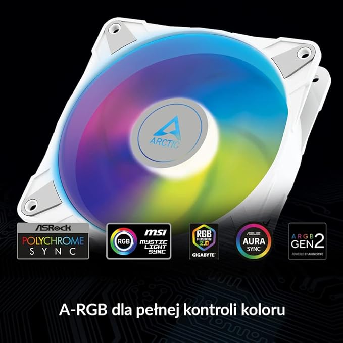ARCTIC P12 PWM PST ARGB CABINET FAN 3 PACK WHITE (ACFAN00258A)