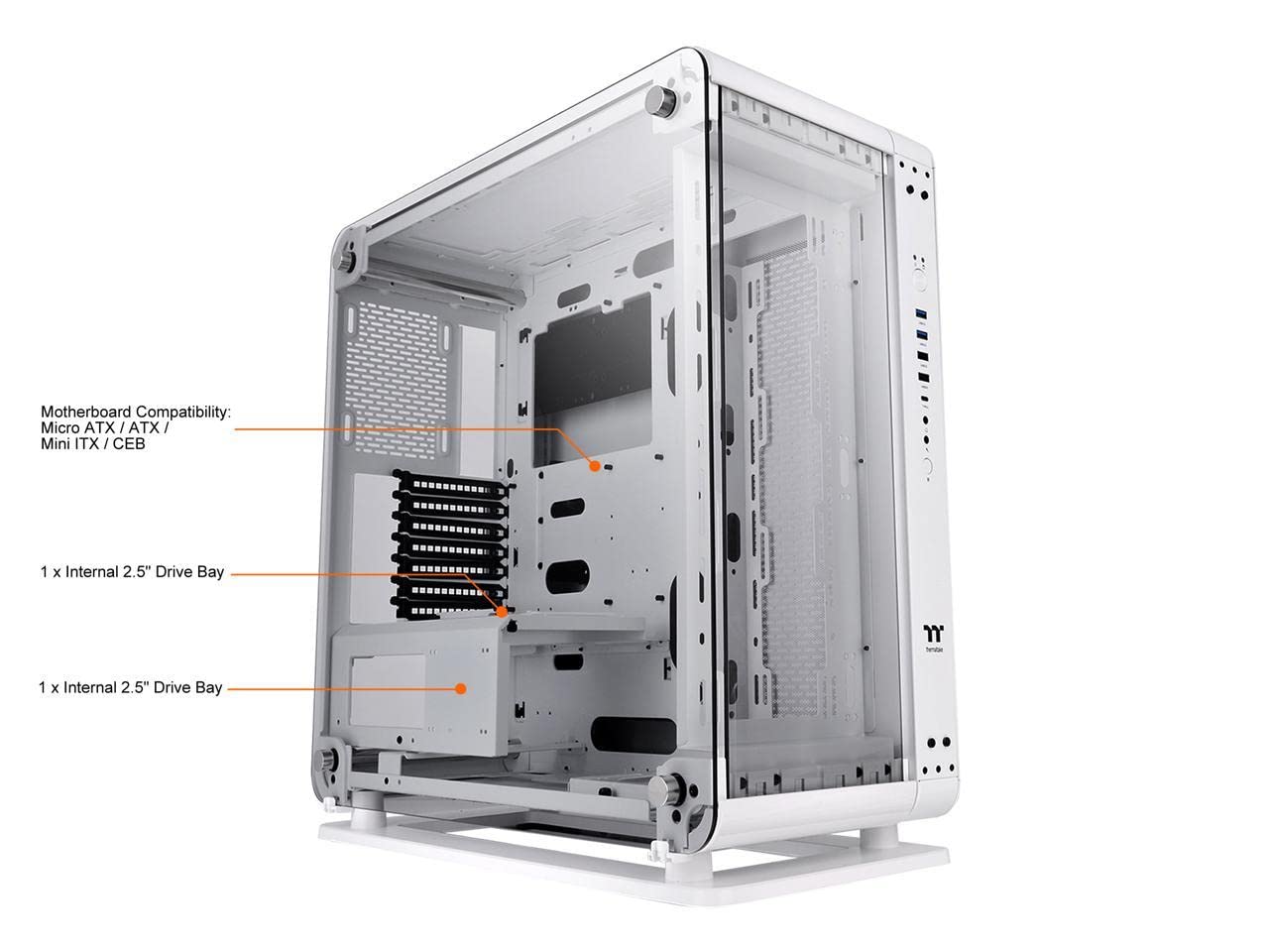 THERMALTAKE THE CORE P6 TG SNOW WHITE EDITION ATX MID TOWER FULLY MODULAR COMPUTER CASE