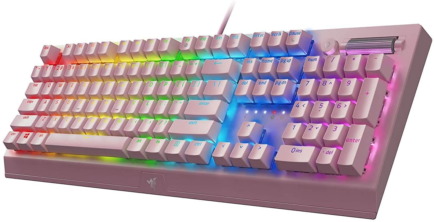 Razer Blackwidow V3 - Mechanical Gaming USB Keyboard (Green Switch) - Quartz Edition RZ03-03541800-R3M1