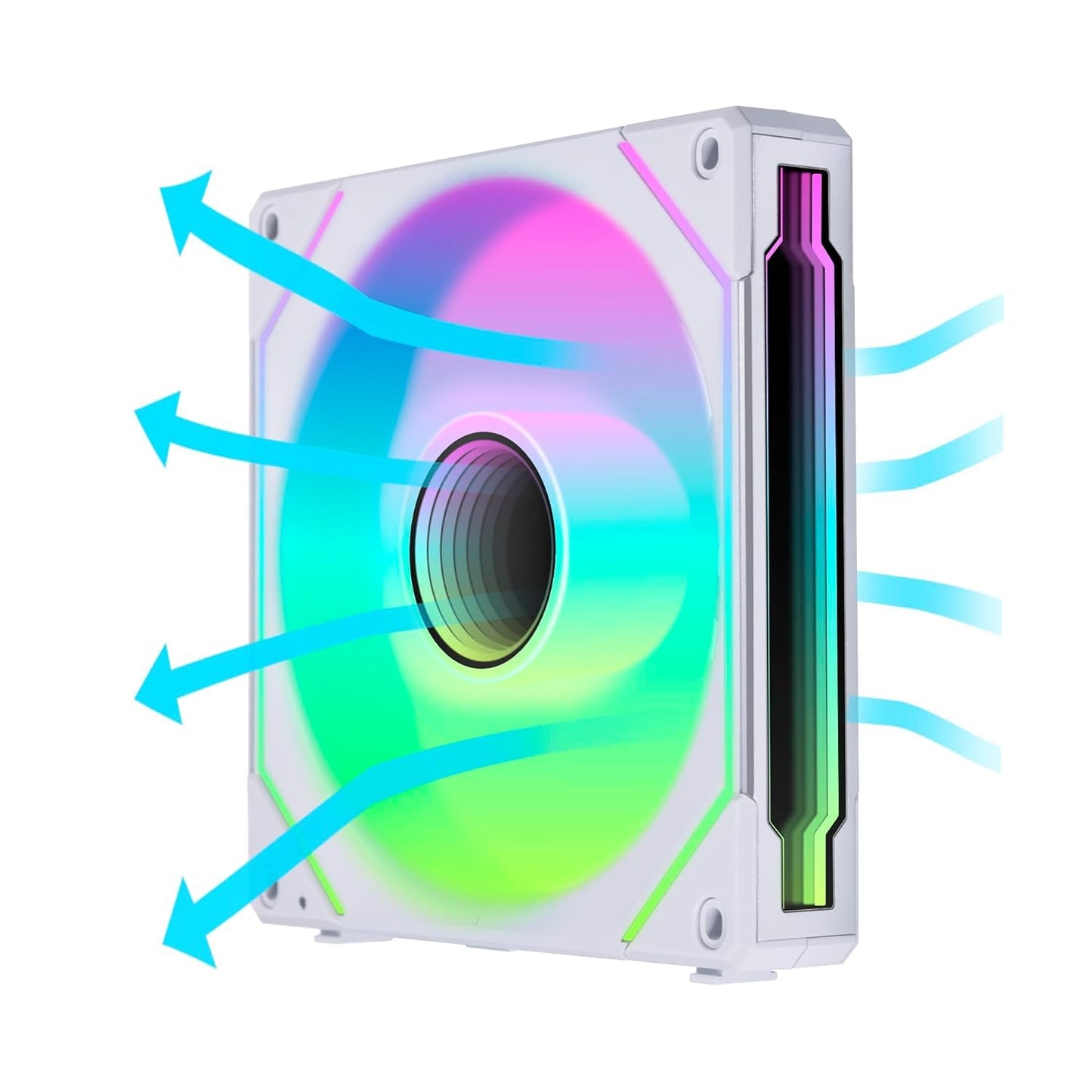 LIAN LI UNI FAN SL-INF REVERSE BLADE 140 INFINITY MIRROR 140MM ARGB SINGLE PACK CASE FAN - WHITE G99.14RSLIN1W.IN