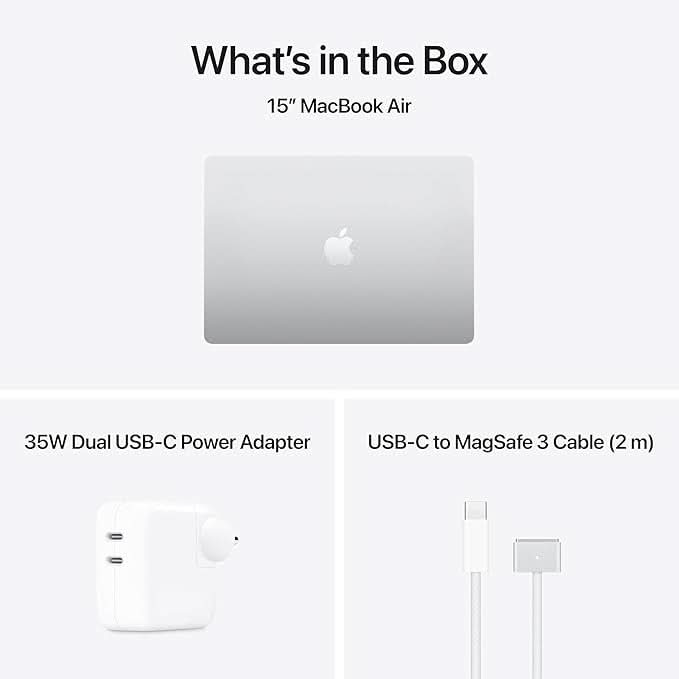 Apple 15-inch MacBook Air M5 chip with 10 core CPU and 10 core GPU, 24GB, 1TB SSD - Silver