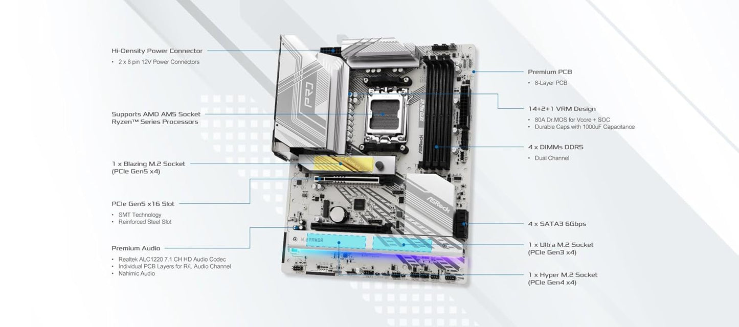 ASROCK X870 PRO RS WIFI MOTHERBOARD