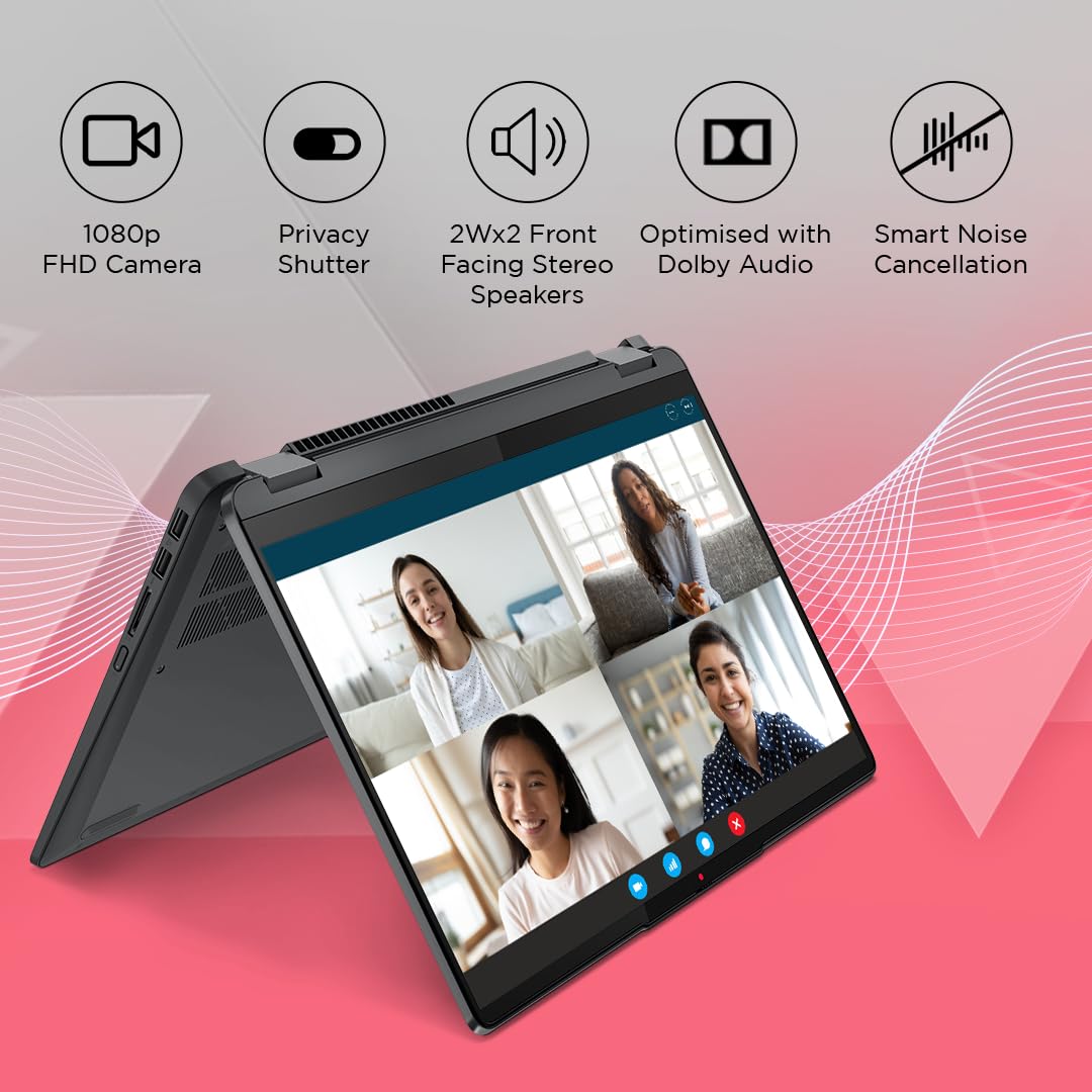 LENOVO IDEAPAD FLEX 5 AMD RYZEN 5 7530U 14 INCH (35.5CM) WUXGA+ IPS 2-IN-1 LAPTOP (16GB/512GB SSD/WIN 11/OFFICE 2021/BACKLIT KB/FPR/FHD CAMERA/ALEXA/3 MONTH GAME PASS/ARCTIC GREY/1.55KG), 82XX007KIN