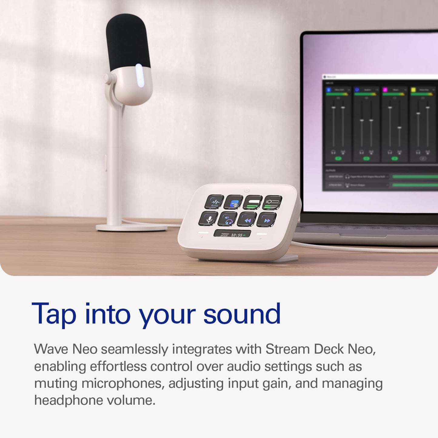 ELGATO WAVE NEO USB MICROPHONE FOR PC OR MAC, PLUG N PLAY 10MAI9901