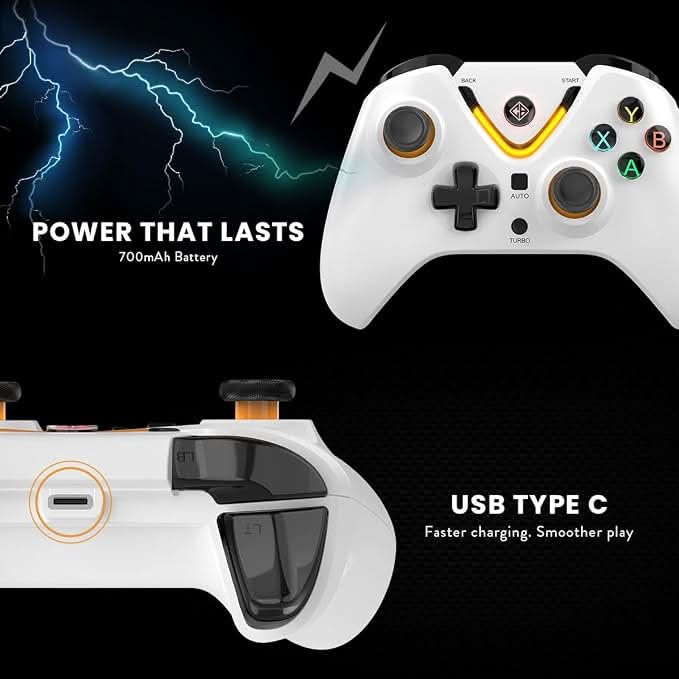 Cosmic Byte Ares Tri-Mode Wireless & Wired Controller for PC – 2.4GHz, Bluetooth, USB-C Wired, Hall Effect Joysticks, Dual Vibration (White)