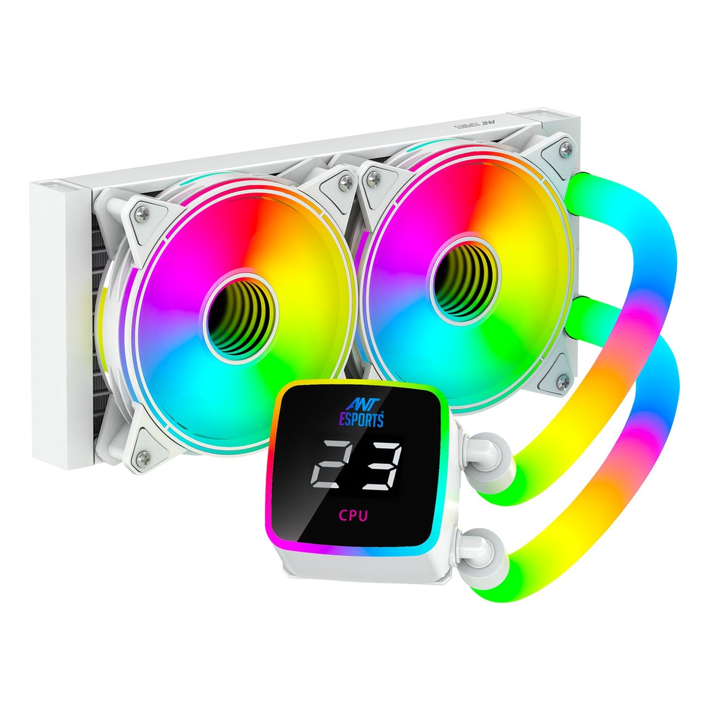 ANT ESPORTS ICE GLOW 240MM AIO LIQUID COOLER ARGB WHITE