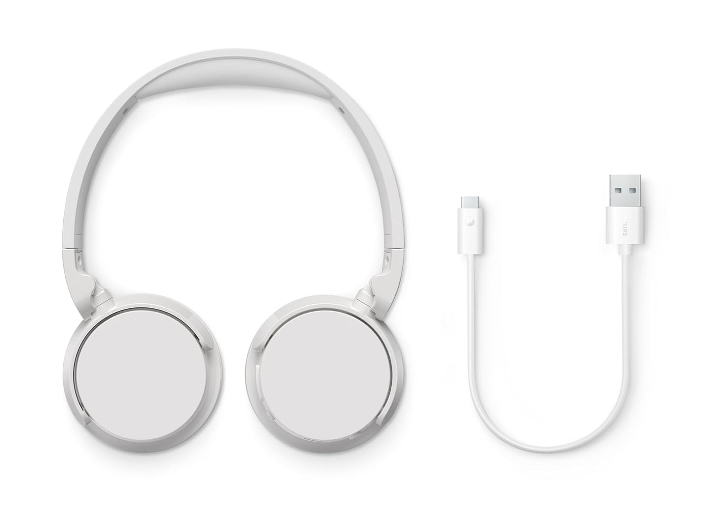 PHILIPS AUDIO TAH4209WT BLUETOOTH HEADPHONE WITH LIGHTWEIGHT AND FOLDABLE DESIGN, 32MM NEODYNAMIC DRIVERS, 55H PLAYTIME, USB TYPE-C FAST CHARGING, BUILT-IN MIC FOR SMARTPHONE, LAPTOP, TABLET (WHITE)